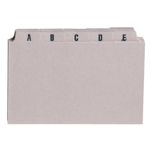 5 Star Office Guide Card Set A-Z 6x4in 25 Cards 152x102mm Buff