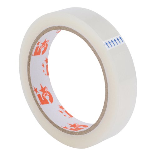 5 Star Office Clear Tape Roll Large Easy-tear Polypropylene 40 Microns 18mm x 66m [Pack 8]  295950