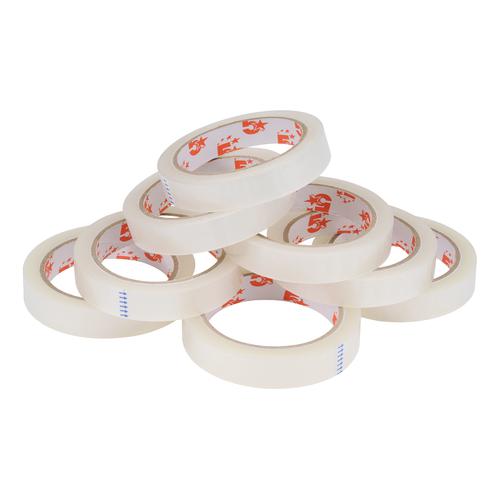 5 Star Office Clear Tape Roll Large Easy-tear Polypropylene 40 Microns 18mm x 66m [Pack 8] The OT Group