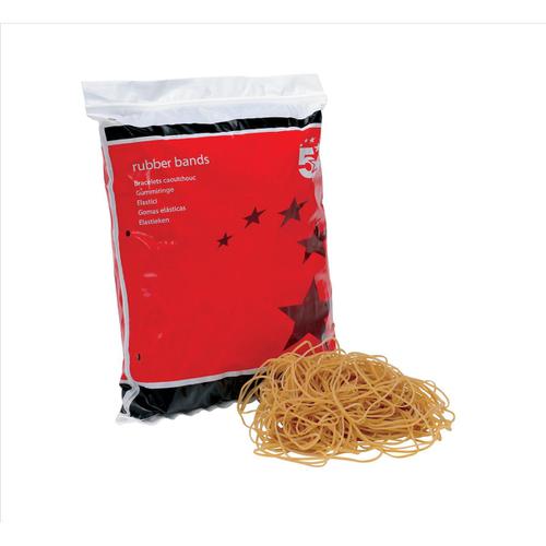 5 Star Office Rubber Bands No.19 Each 89x1.5mm Approx 1335 Bands [Bag 0.454kg] The OT Group