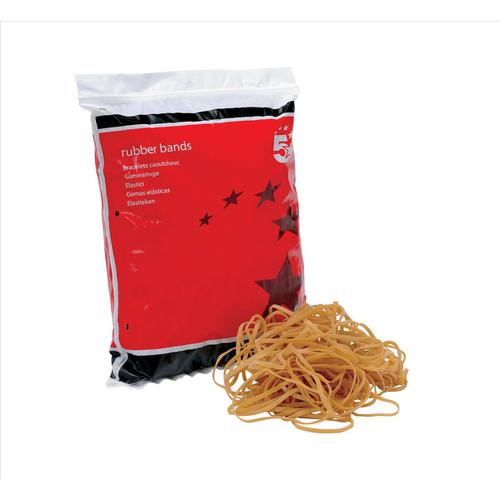 5 Star Office Rubber Bands No.33 Each 89x3mm Approx 665 Bands [Bag 0.454kg] The OT Group