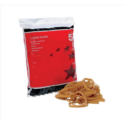 5 Star Office Rubber Bands No.63 Each 76x6mm Approx 400 Bands [Bag 0.454kg]