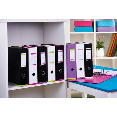 Oxford MyColour Lever Arch File Polypropylene Capacity 80mm A4Plus White & Pink Ref 100081031 296465 Buy online at Office 5Star or contact us Tel 01594 810081 for assistance