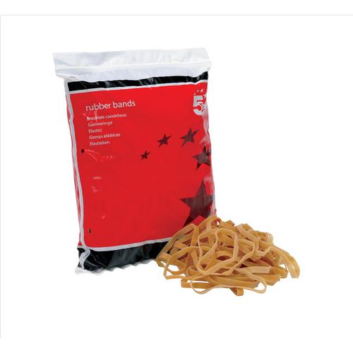 5 Star Office Rubber Bands No.64 Each 89x6mm Approx 330 Bands [Bag 0.454kg] The OT Group