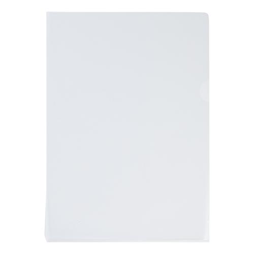 5 Star Office Folder Embossed Cut Flush Polypropylene with Thumb Hole 90 Micron A4 Clear [Pack 100]  297005