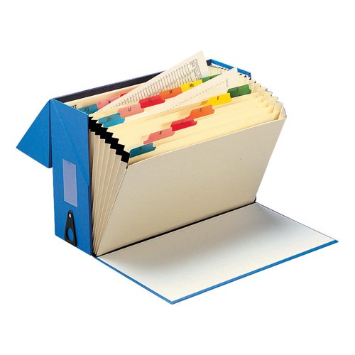 5 Star Office Expanding Box File 19 Pockets A-Z Foolscap Blue