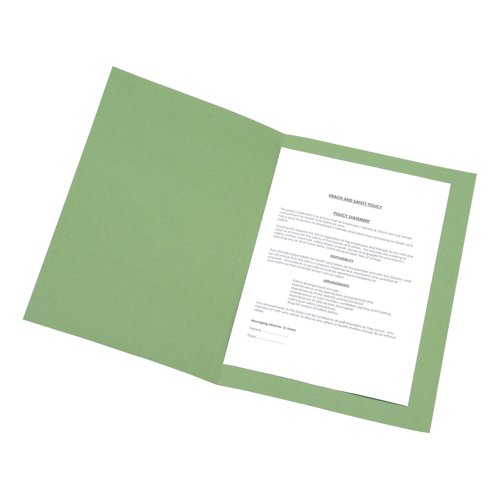 5 Star Office Square Cut Folder Recycled 250gsm Foolscap Green [Pack 100]