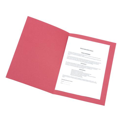 5 Star Office Square Cut Folder Recycled 250gsm Foolscap Red [Pack 100]