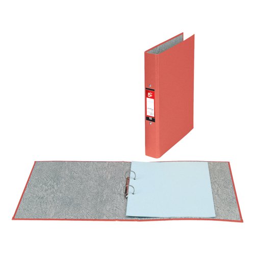 5 Star Office 2 O-Ring Binder A4 Red [Pack 10]