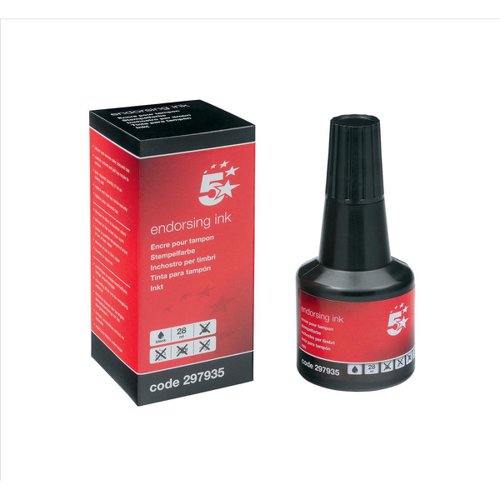 5 Star Office Endorsing Ink 28ml Black