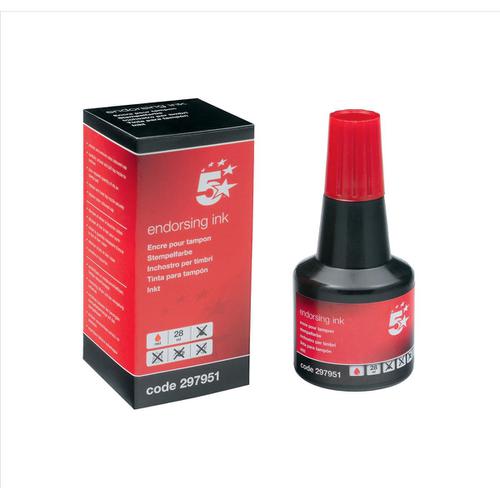 5 Star Office Endorsing Ink 28ml Red