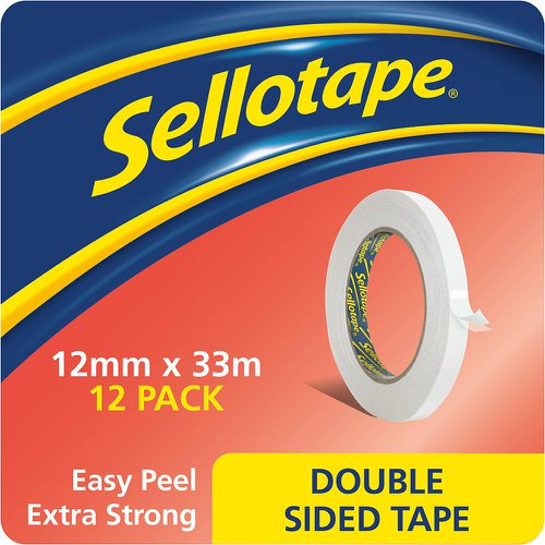 Sellotape Double Sided Tape 12mm x 33m [Pack 12]