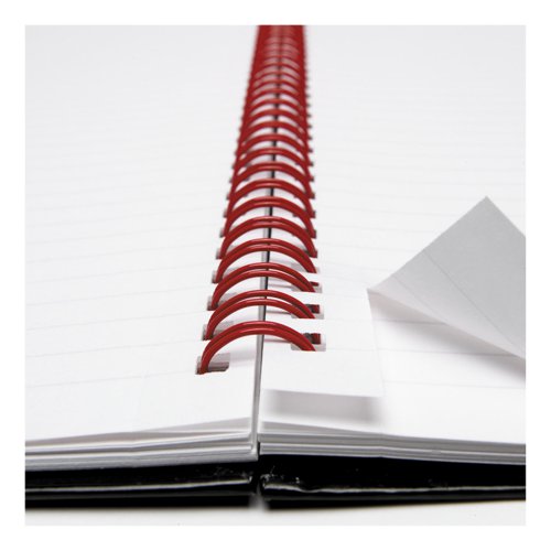 Black n Red Notebook Wirebound 90gsm Ruled and Perforated 140pp A4 Glossy Black Ref 100102248 [Pack 5]