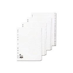 PremierTeam Dividers 20-Part Recycled Card Multipunched A4 White