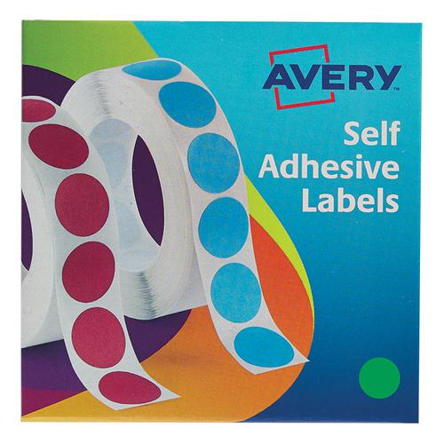 Avery Labels in Dispenser on Roll Round Diam.19mm Green Ref 24-507 [1120 Labels] 4038967 Buy online at Office 5Star or contact us Tel 01594 810081 for assistance