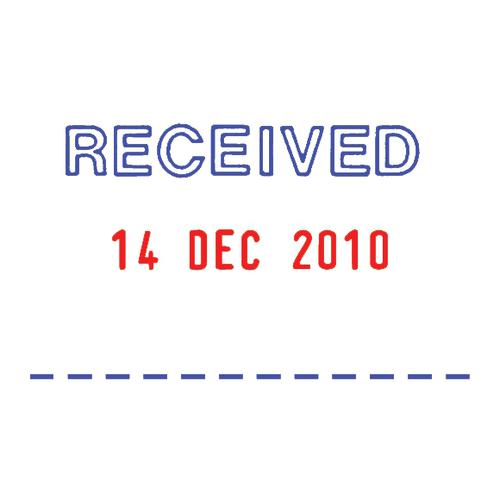 Trodat Professional 5440/L Word/Date Stamp Textplate Stock Text in Blue Date in Red Ref 121427