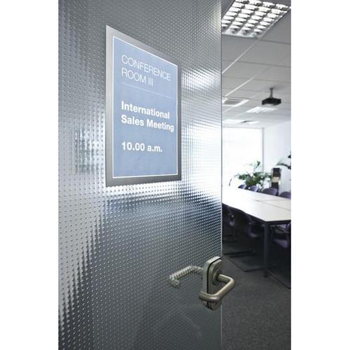 Durable Duraframe A4 Self Adhesive with Magnetic Frame Silver Ref 487223 [Pack 2]