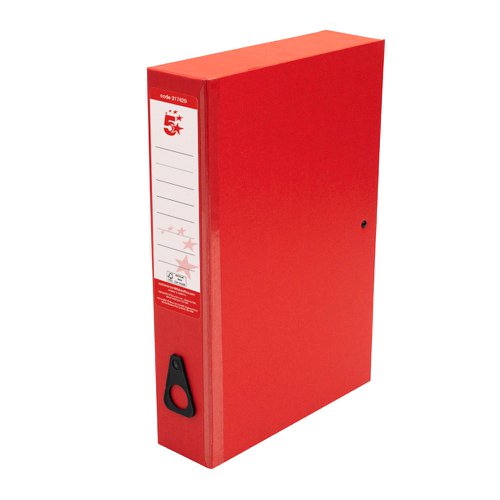 5 Star Office Classic Box File Foolscap Red [Pack 10] Spicers