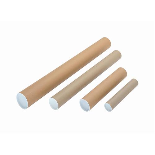 Post Tube 50mm dia Cardboard with Fitted End Caps A4/A3 330x1.5mm [Pack 25]