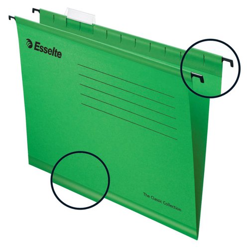 Esselte Pendaflex Plus Suspension File Manilla Cap 15mm V-base 210gsm FC Green Ref 90337 [Pack 25] 321604 Buy online at Office 5Star or contact us Tel 01594 810081 for assistance