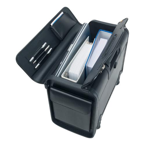 Alassio Silvana Trolley Pilot Case Laptop Compartment 2 Combination Locks Leather-look Black Ref 92301 Juscha