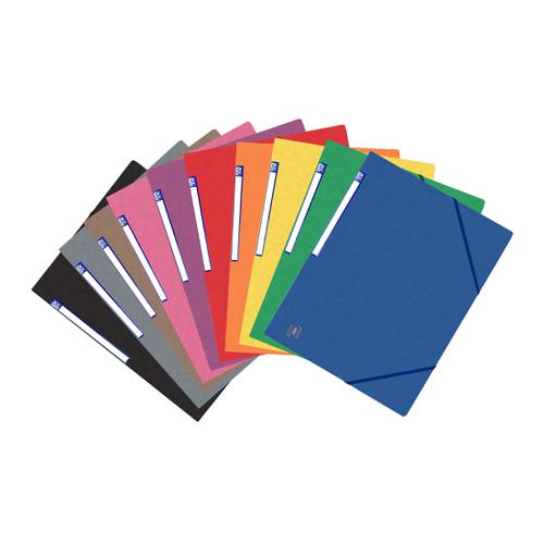 Oxford Folder Elasticated 3-Flap 450gsm A4 Assorted Ref 400114319 [Pack 10]  4051197