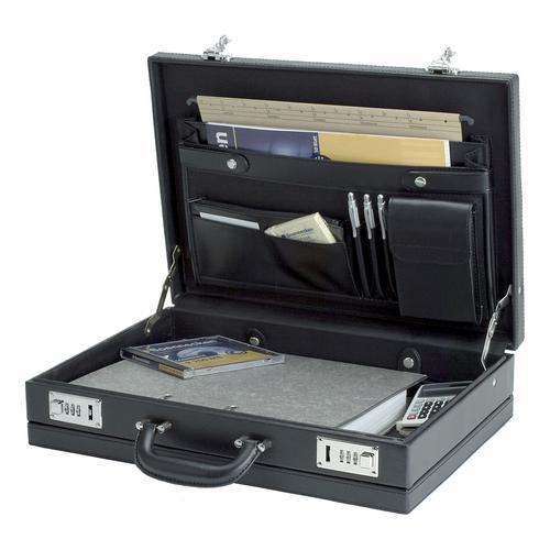 Alassio Ponte Attache Case Multi-section Expandable Leather-look Black Ref 92300 Juescha GmBH