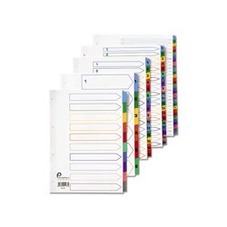 5 Star Office Index Jan-Dec Multi punched Reinforced Multicolour Tabs 160gsm A4 White [Each Set]