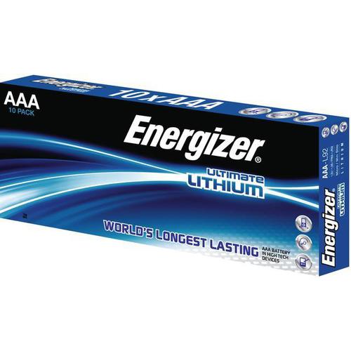 Energizer Ultimate Battery Lithium L92 1.5V AAA Ref 639754 [Pack 10]