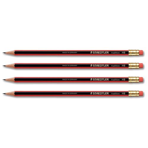 Staedtler 110 Tradition Pencil with Eraser PEFC HB Ref 112HBRT [Pack 12]