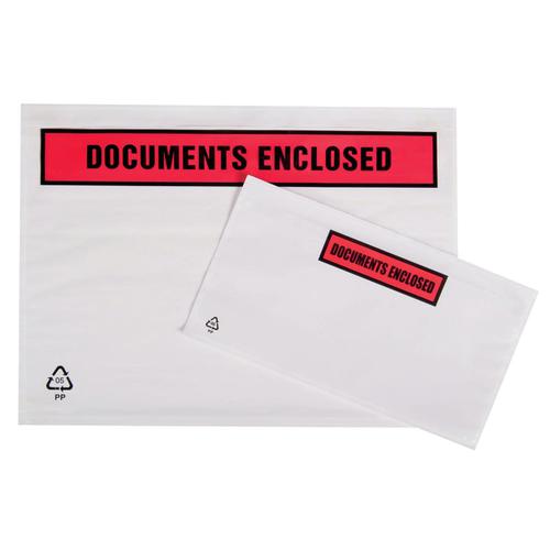 Packing List Document Wallet Polythene Documents Enclosed Printed Text A5 225x165mm White [Pack 1000]