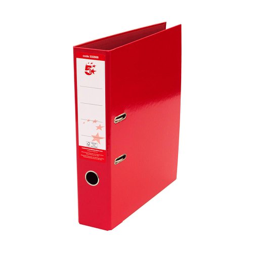 5 Star Office Lever Arch File Fcap Red [Pack 10]