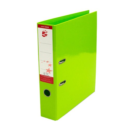 5 Star Office Lever Arch File Fcap Green [Pack 10]