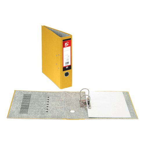 5 Star Office Lever Arch File Fcap Yellow [Pack 10]