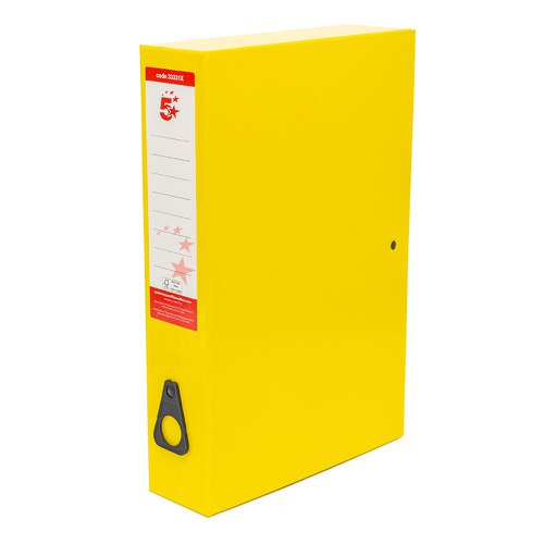 5 Star Office Box File Foolscap Yellow [Pack 5]