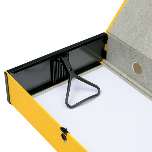 5 Star Office Box File 75mm Spine Lock Spring Foolscap Yellow [Pack 5] The OT Group
