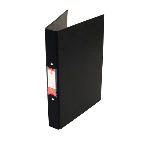 5 Star Office 2 O-Ring Binder A4 Polypropylene Black [Pack 10]