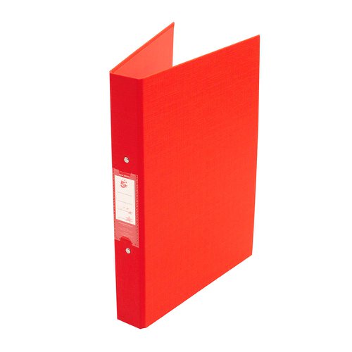 5 Star Office 2 O-Ring Binder A4 Polypropylene Red [Pack 10]