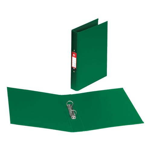 5 Star Office Ring Binder 2 O-Ring Size 25mm Polypropylene A4 Green [Pack 10]
