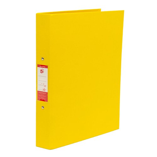 5 Star Office 2 O-Ring Binder A4 Polypropylene Yellow [Pack 10]