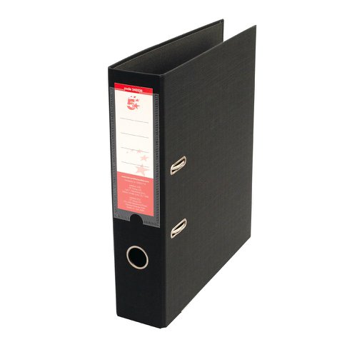 5 Star Office Premium Polypropylene Lever Arch File A4 Black [Pack 10]