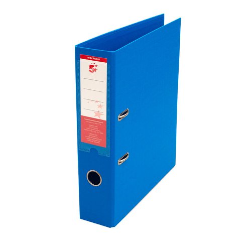 5 Star Office Premium Polypropylene Lever Arch File A4 Blue [Pack 10]