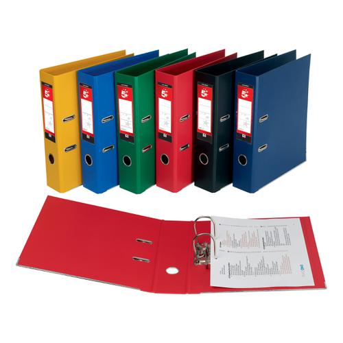 Fast Dispatch 5 x A4 Lever Arch POLYPROPYLENE Files 70mm Spine Colour Choice 
