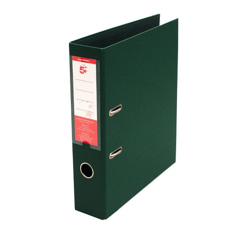 5 Star Office Premium Polypropylene Lever Arch File A4 Green [Pack 10]