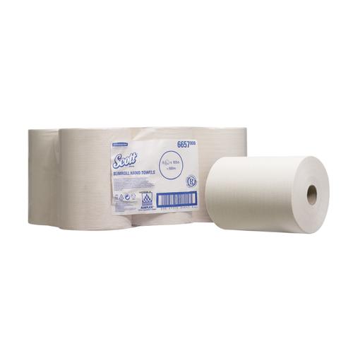 Scott Slimroll Hand Towel Single Ply White 198mmx165m Ref 6657 [Pack 6] Kimberly-Clark