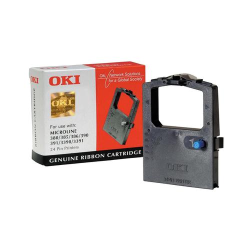 OKI Ribbon Cassette Fabric Nylon Black [for 300 Series-24 PIN-380-385 6-390 1-3390] Ref 09002309
