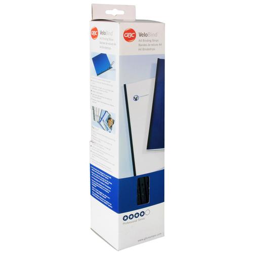 GBC Desktop Velobinder Binding Strips 4.5mm 4 Prongs Bind 200 Sheets A4 Blue Ref 9741636 [Pack 25] ACCO Brands