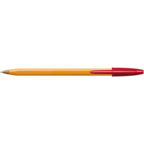 Bic Orange Ball Pen Fine 0.8mm Tip 0.3mm Line Red Ref 1199110112 [Pack 20] 380130 Buy online at Office 5Star or contact us Tel 01594 810081 for assistance