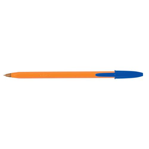 Bic Orange Ball Pen Fine 0.8mm Tip 0.3mm Line Blue Ref 1199110111 [Pack 20] Bic