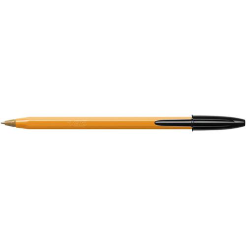 Bic Orange Ball Pen Fine 0.8mm Tip 0.3 mm Line Black Ref 1199110114 [Pack 20] Bic